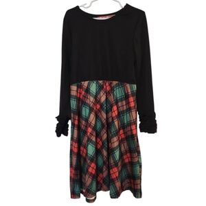 Besser Bay Girls 6-7 Black & Scotland Plaid Dress
